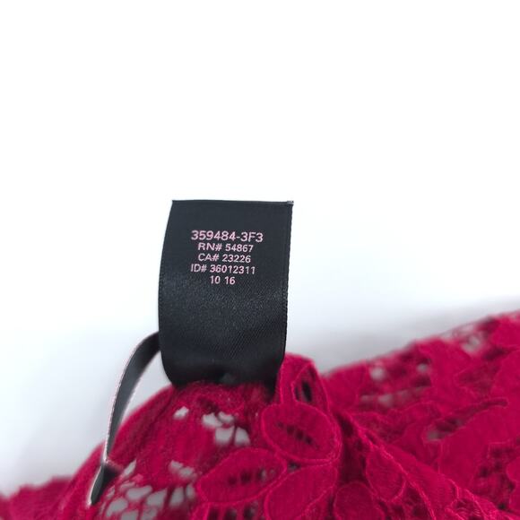 Victoria Secret Coquette Mock Neck Red Lace Unlined Bodysuit Snap Closure XS - Picture 7 of 15